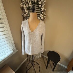 Equipment Light Gray cashmere deep v neck sweater